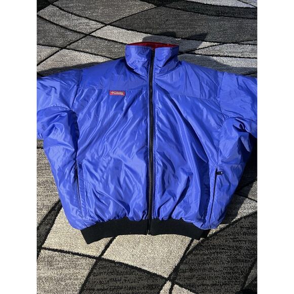 Vintage Columbia Puffer Down Jacket Size Medium Reversible Full Zip 90s - Picture 2 of 5